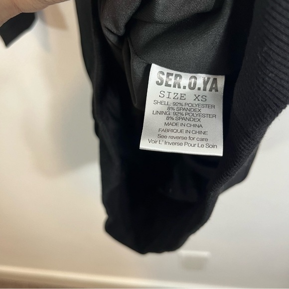 SER.O.YA Rachel Black Mini Dress One Shoulder Bodycon XS - Picture 8 of 9